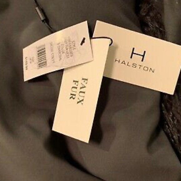 H Halston Faux Fur V Neck Vest W/Pockets - Picture 4 of 4